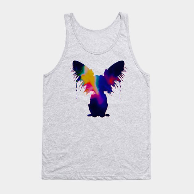 Papillon Continental Toy Spaniel Stencil Tank Top by Furrban